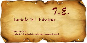 Turbéki Edvina névjegykártya